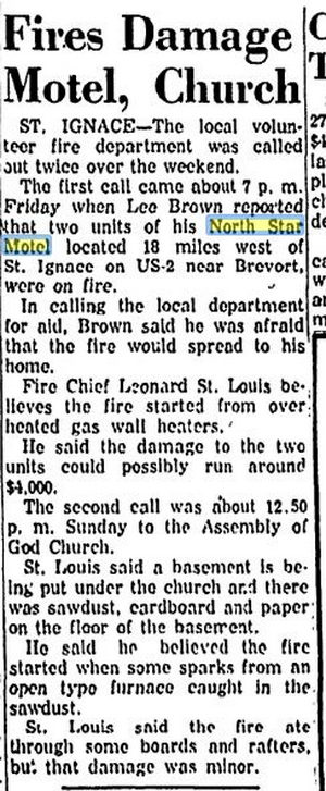 North Star Motel (Brevort Motel) - Jan 1958
